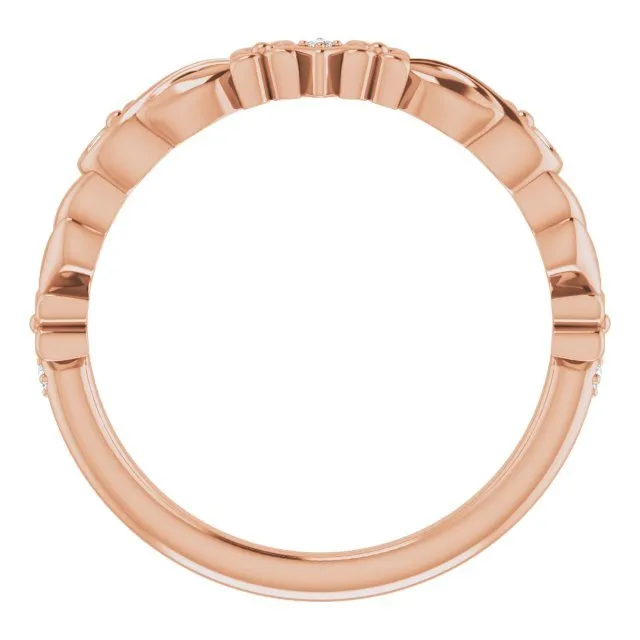 14K Rose .03 CTW Diamond Anniversary Band
