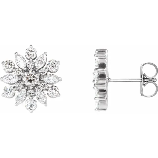 14K White 1 CTW Diamond Earrings