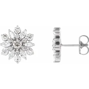 14K White 1 CTW Diamond Earrings