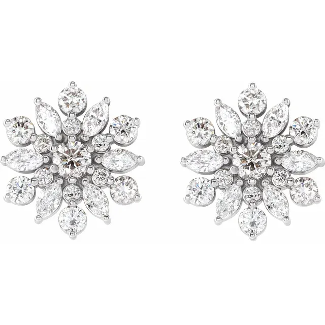 14K White 1 CTW Diamond Earrings