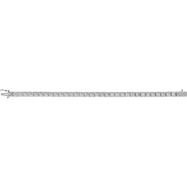 14K White 1/2 CTW Diamond Fashion Tennis 7" Bracelet