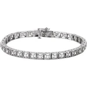 14K White 1/2 CTW Diamond Fashion Tennis 7" Bracelet