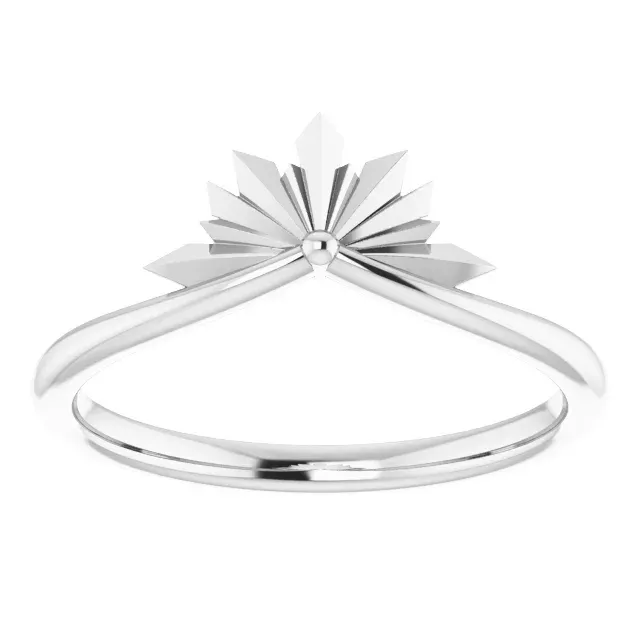 14K White Starburst Ring