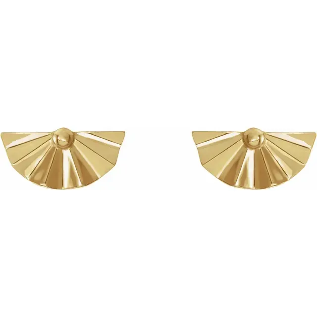 14K Yellow Geometric Earrings