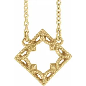 14K Yellow Vintage-Inspired Geometric 18" Necklace
