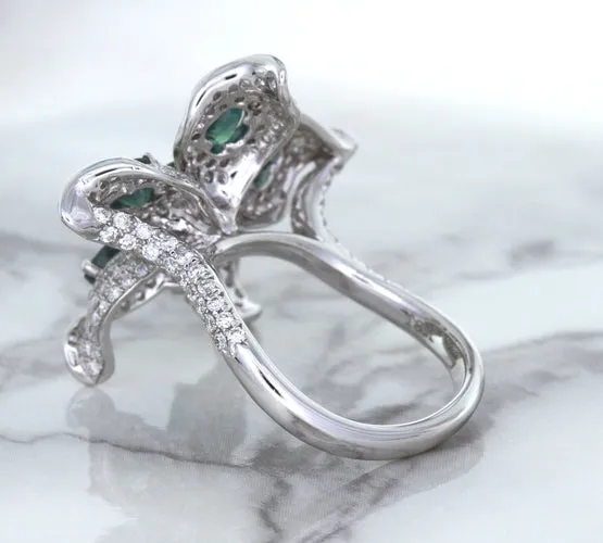 2.01ctw Oval Alexandrite Ring with Diamond Accents in 18K White Gold