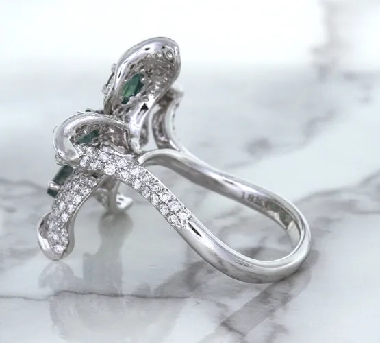2.01ctw Oval Alexandrite Ring with Diamond Accents in 18K White Gold