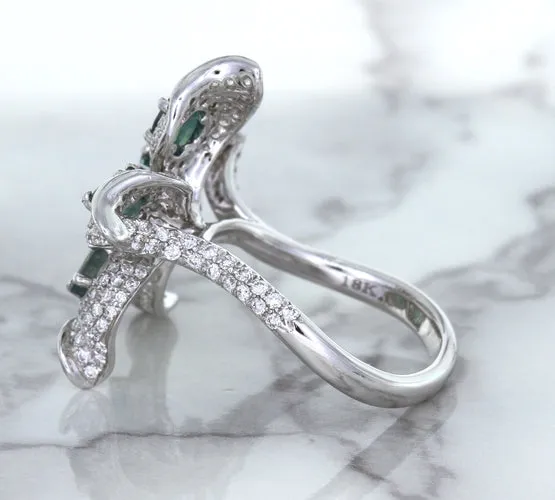 2.01ctw Oval Alexandrite Ring with Diamond Accents in 18K White Gold