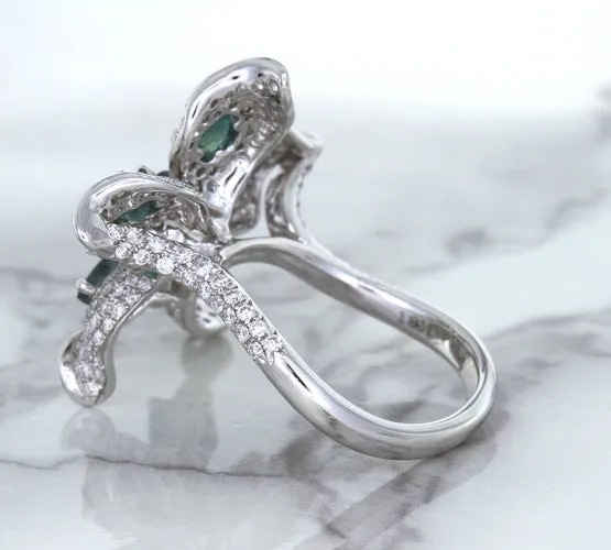 2.01ctw Oval Alexandrite Ring with Diamond Accents in 18K White Gold