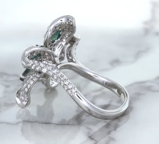 2.01ctw Oval Alexandrite Ring with Diamond Accents in 18K White Gold