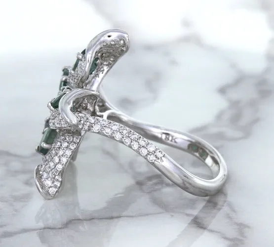 2.01ctw Oval Alexandrite Ring with Diamond Accents in 18K White Gold