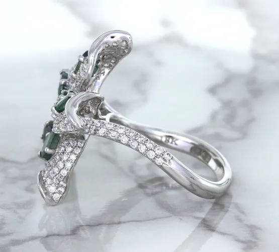 2.01ctw Oval Alexandrite Ring with Diamond Accents in 18K White Gold