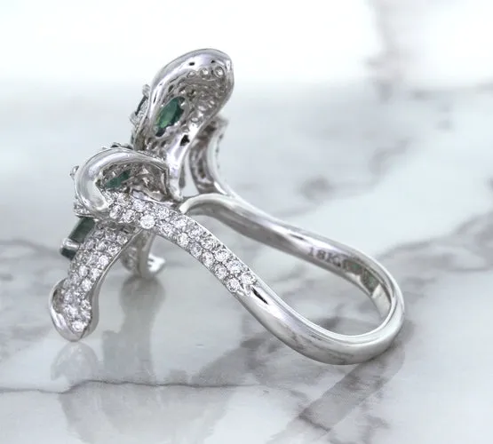 2.01ctw Oval Alexandrite Ring with Diamond Accents in 18K White Gold