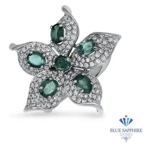 2.01ctw Oval Alexandrite Ring with Diamond Accents in 18K White Gold