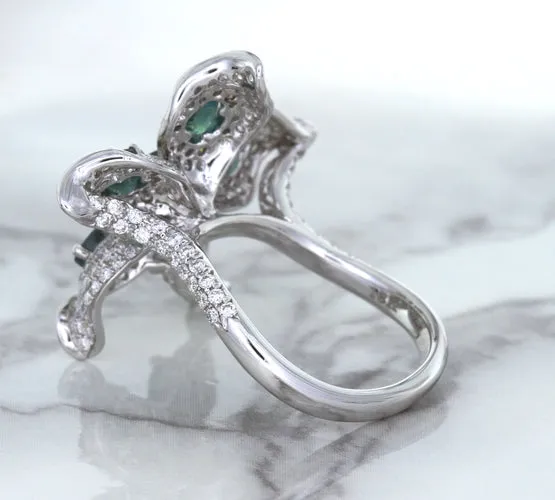 2.01ctw Oval Alexandrite Ring with Diamond Accents in 18K White Gold