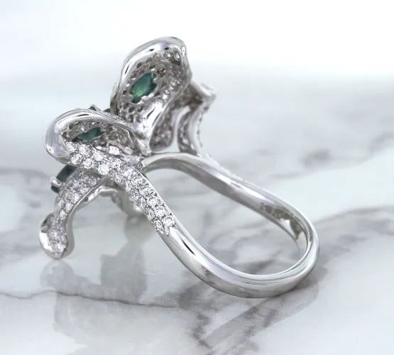 2.01ctw Oval Alexandrite Ring with Diamond Accents in 18K White Gold