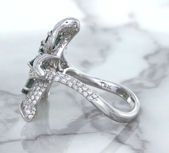 2.01ctw Oval Alexandrite Ring with Diamond Accents in 18K White Gold