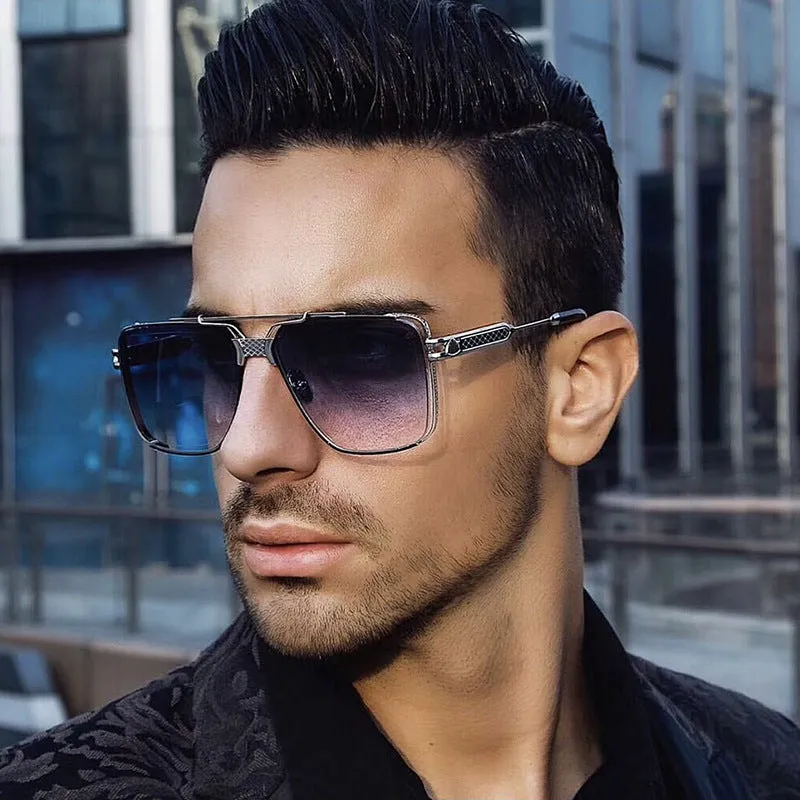 2023New Steam Punk Sunglasses Men's Retro Square Frame Cut Sunglasses Men's Fashion Wholesaleshades