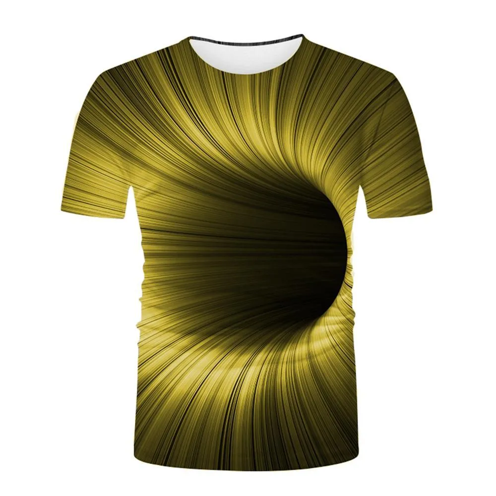 3D Graphic Printed Short Sleeve Shirts Illusion