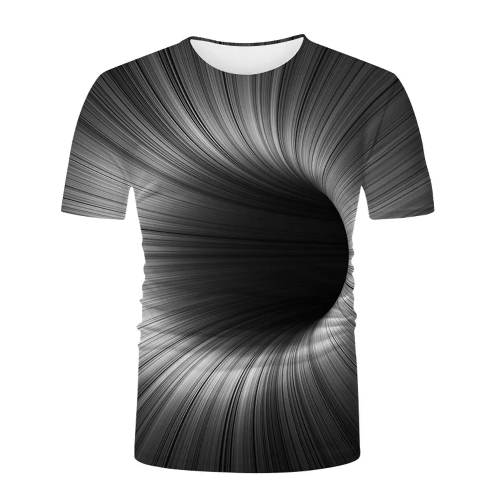 3D Graphic Printed Short Sleeve Shirts Illusion