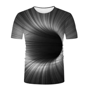 3D Graphic Printed Short Sleeve Shirts Illusion