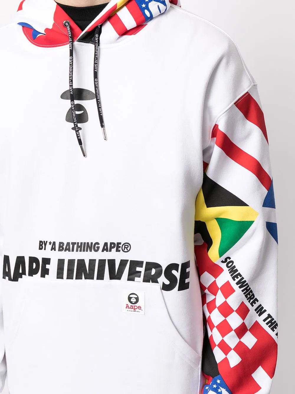 AAPE BY *A BATHING APE® flag-print rib-trimmed hoodie
