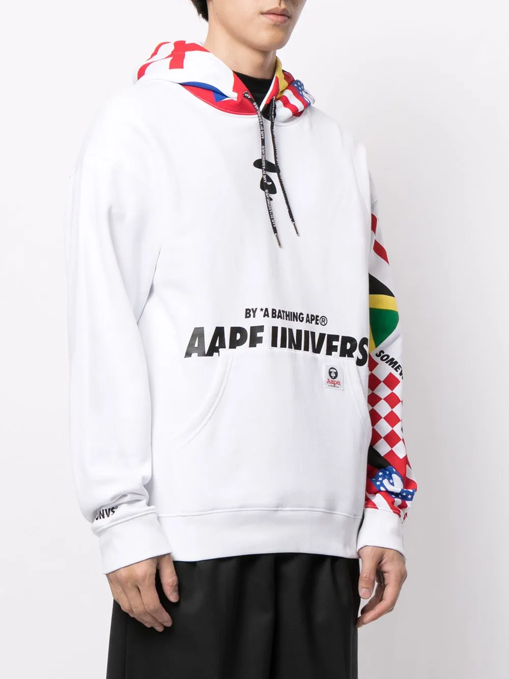 AAPE BY *A BATHING APE® flag-print rib-trimmed hoodie