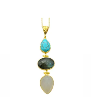 Alara Turquoise Multi-Stone Pendant Necklace