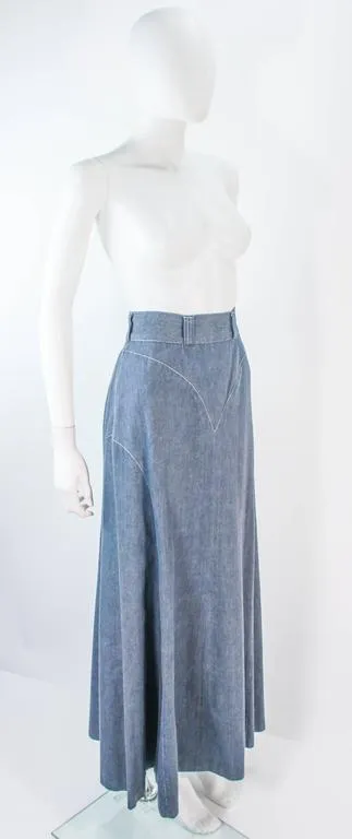 ALICE BLAINE 1970s VIntage Denim Maxi Skirt Size 4