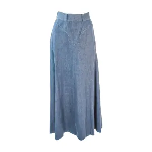 ALICE BLAINE 1970s VIntage Denim Maxi Skirt Size 4