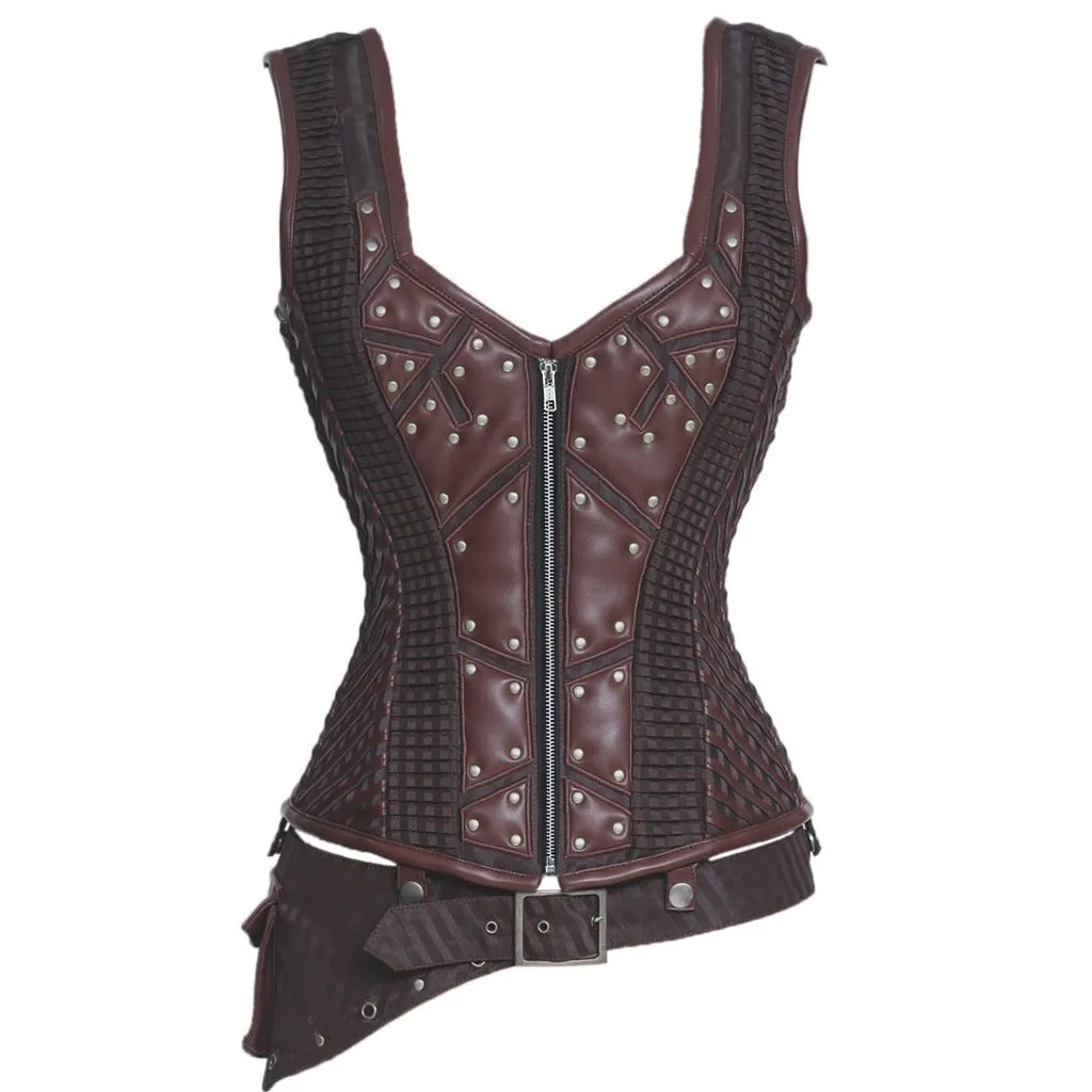 Alvinna Steampunk Overbust Corset with Shoulder Straps