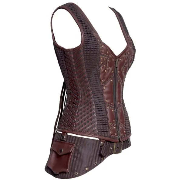 Alvinna Steampunk Overbust Corset with Shoulder Straps