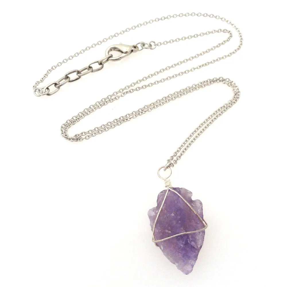 Amethyst arrowhead necklace