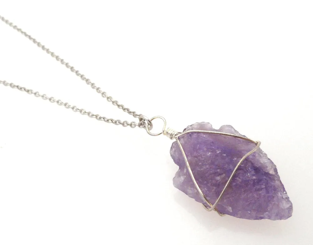 Amethyst arrowhead necklace