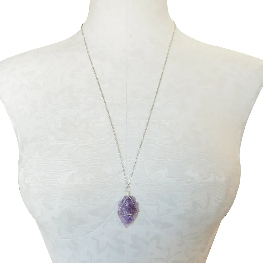 Amethyst arrowhead necklace