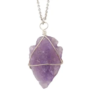 Amethyst arrowhead necklace