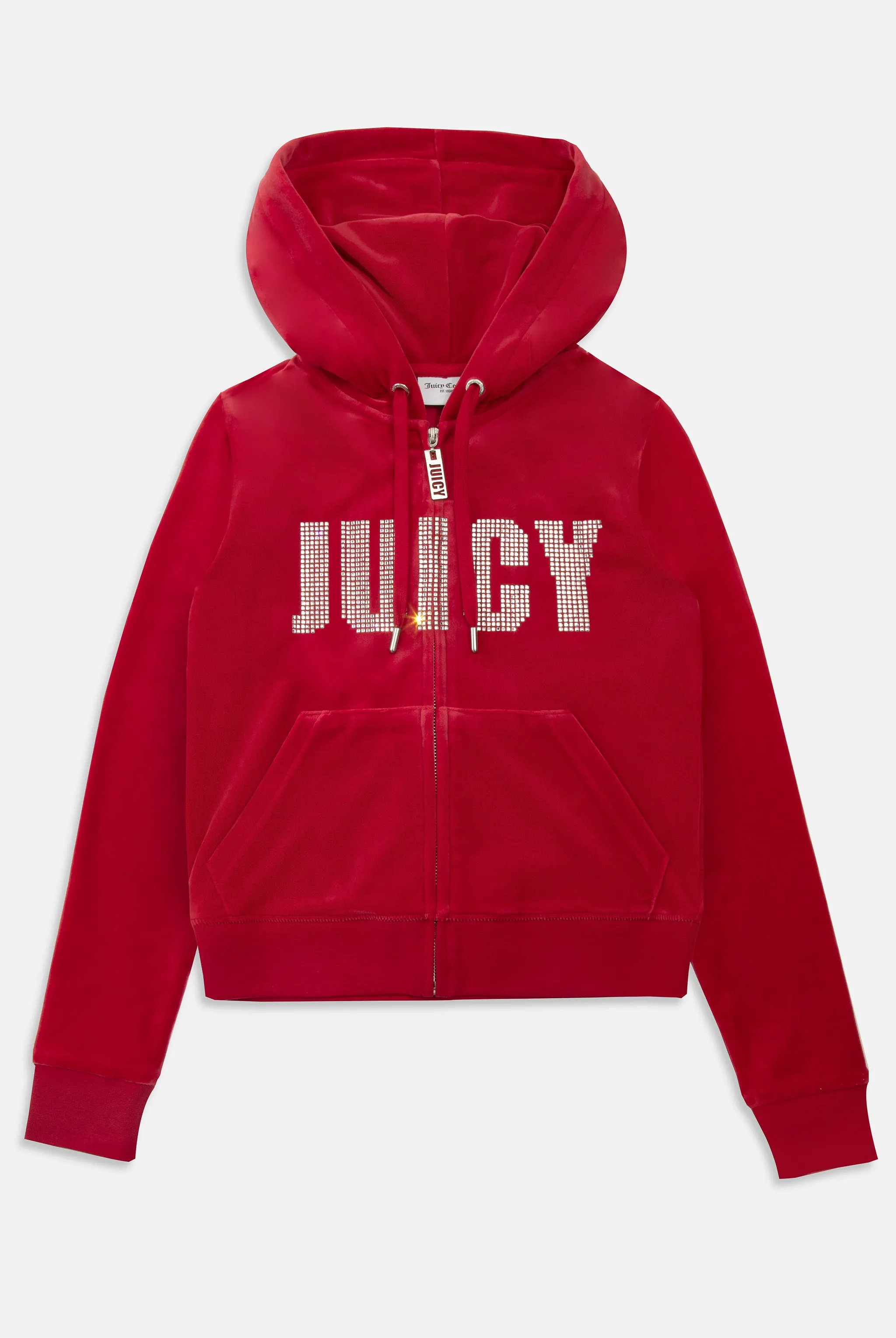 ASTOR RED DIAMANTE IMPACT CLASSIC VELOUR HOODIE