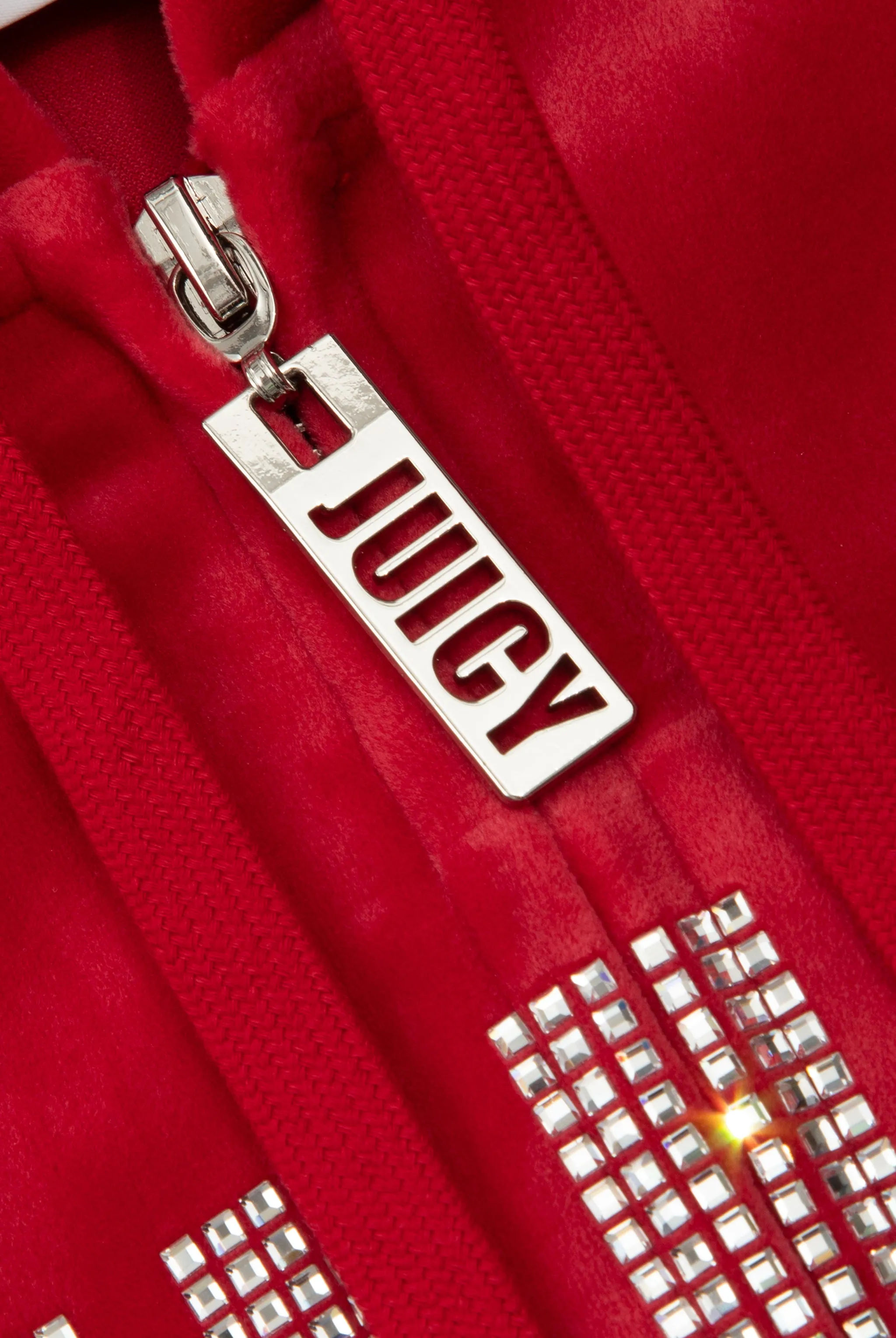 ASTOR RED DIAMANTE IMPACT CLASSIC VELOUR HOODIE