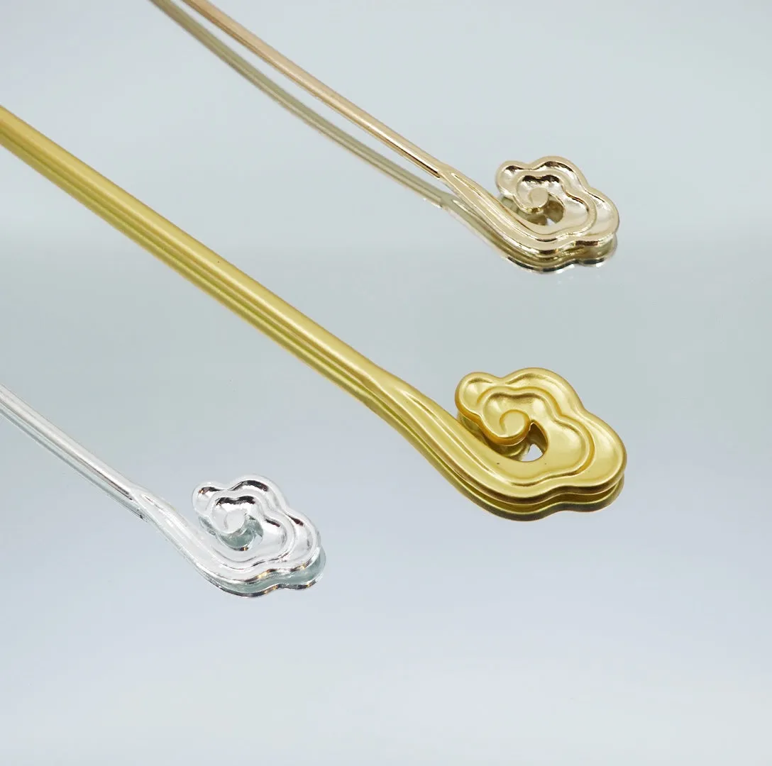 Auspicious Cloud Hair Stick Matte Gold