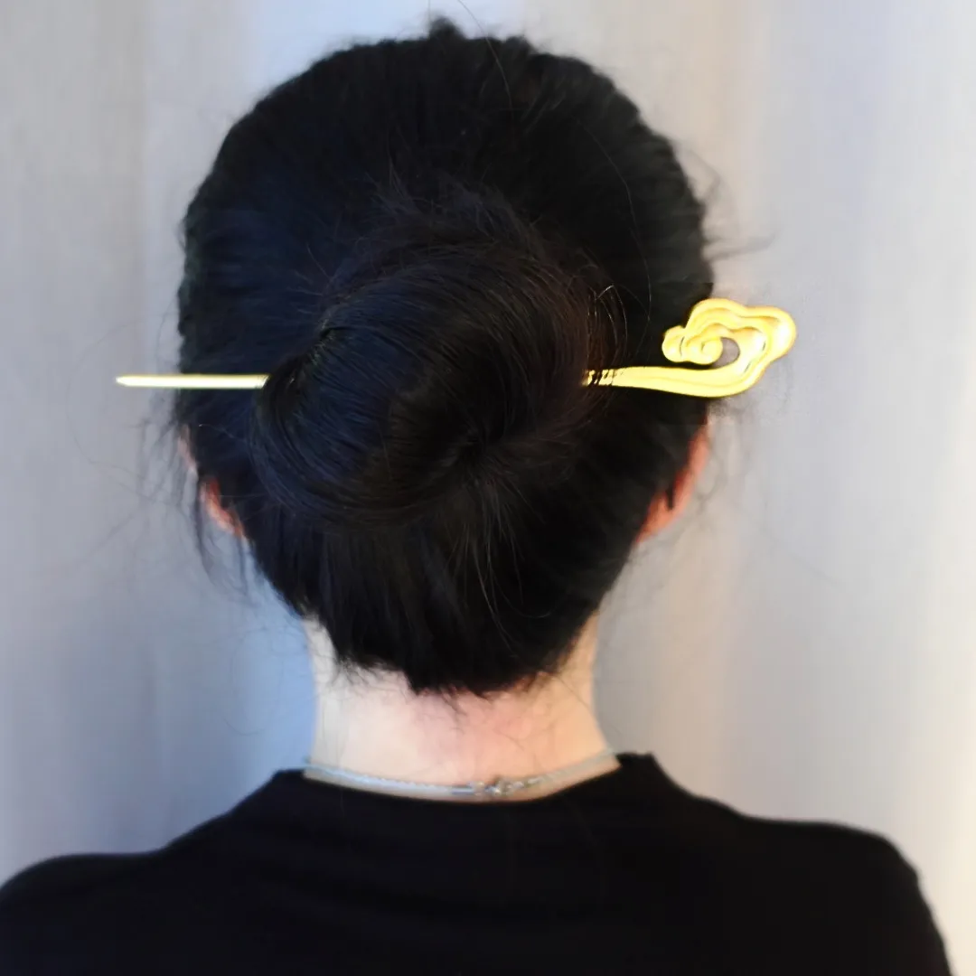 Auspicious Cloud Hair Stick Matte Gold