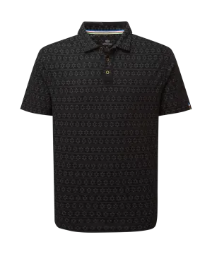 Bali Polo Shirt - Black Prayer Wheel