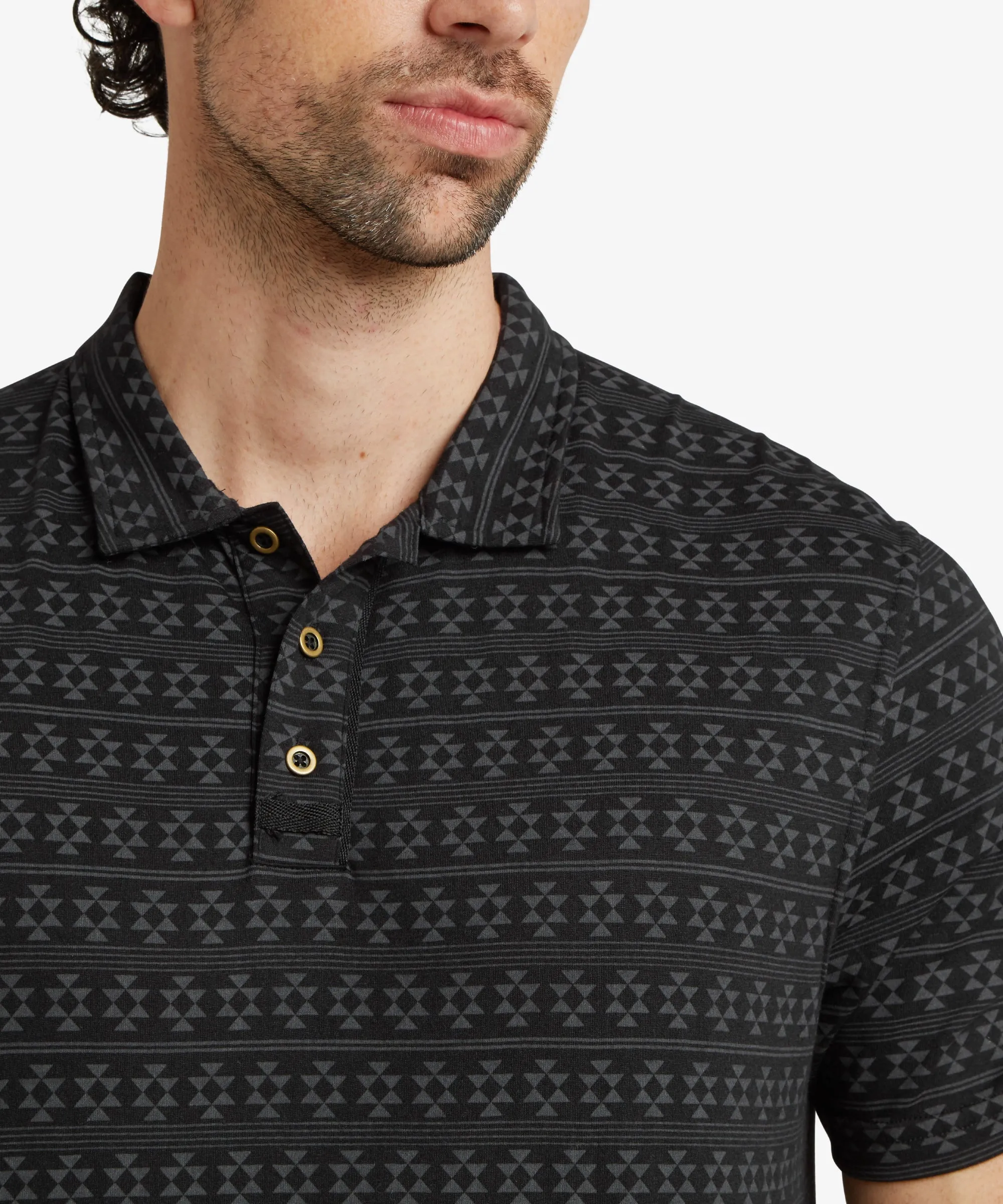 Bali Polo Shirt - Black Prayer Wheel