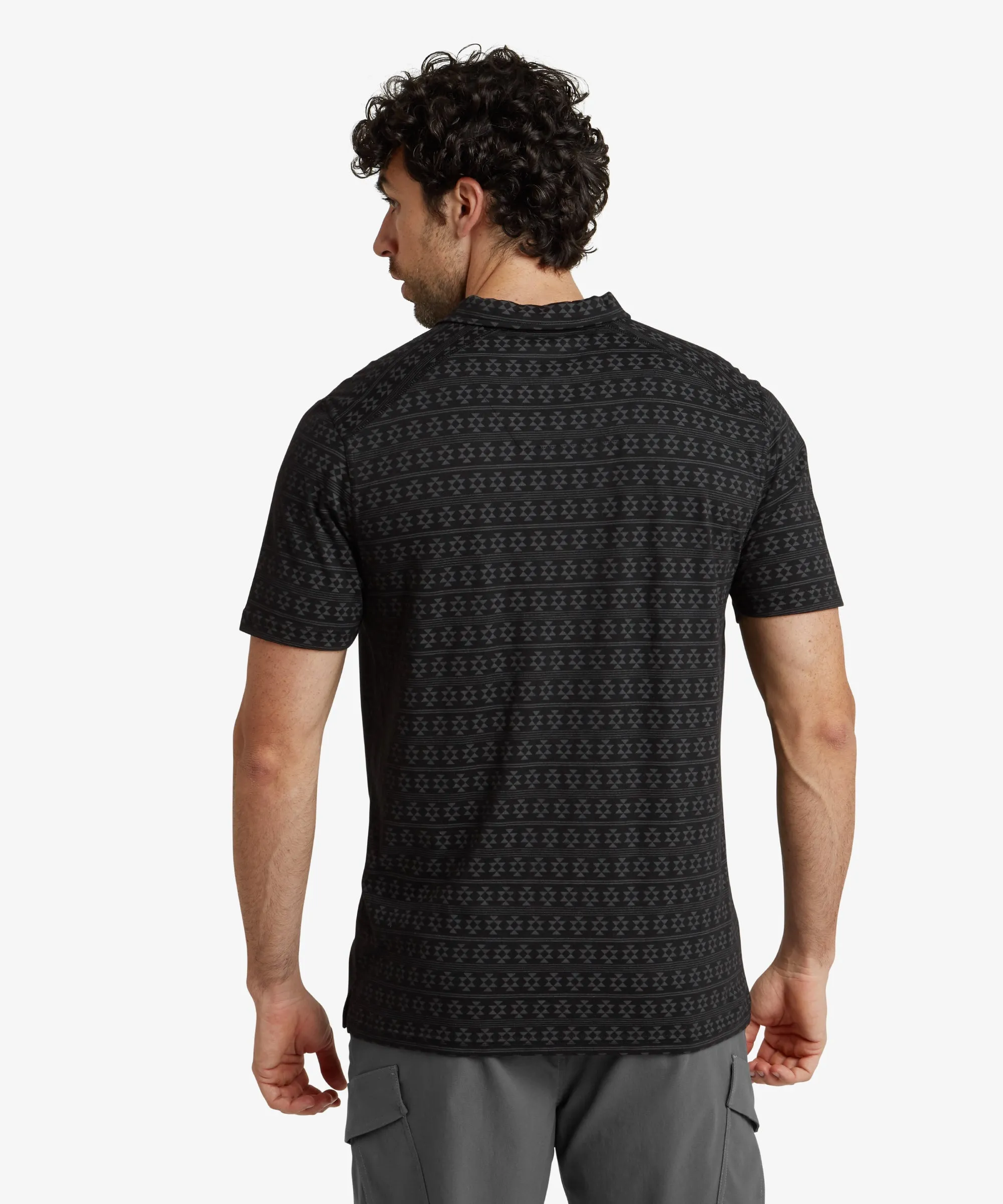 Bali Polo Shirt - Black Prayer Wheel