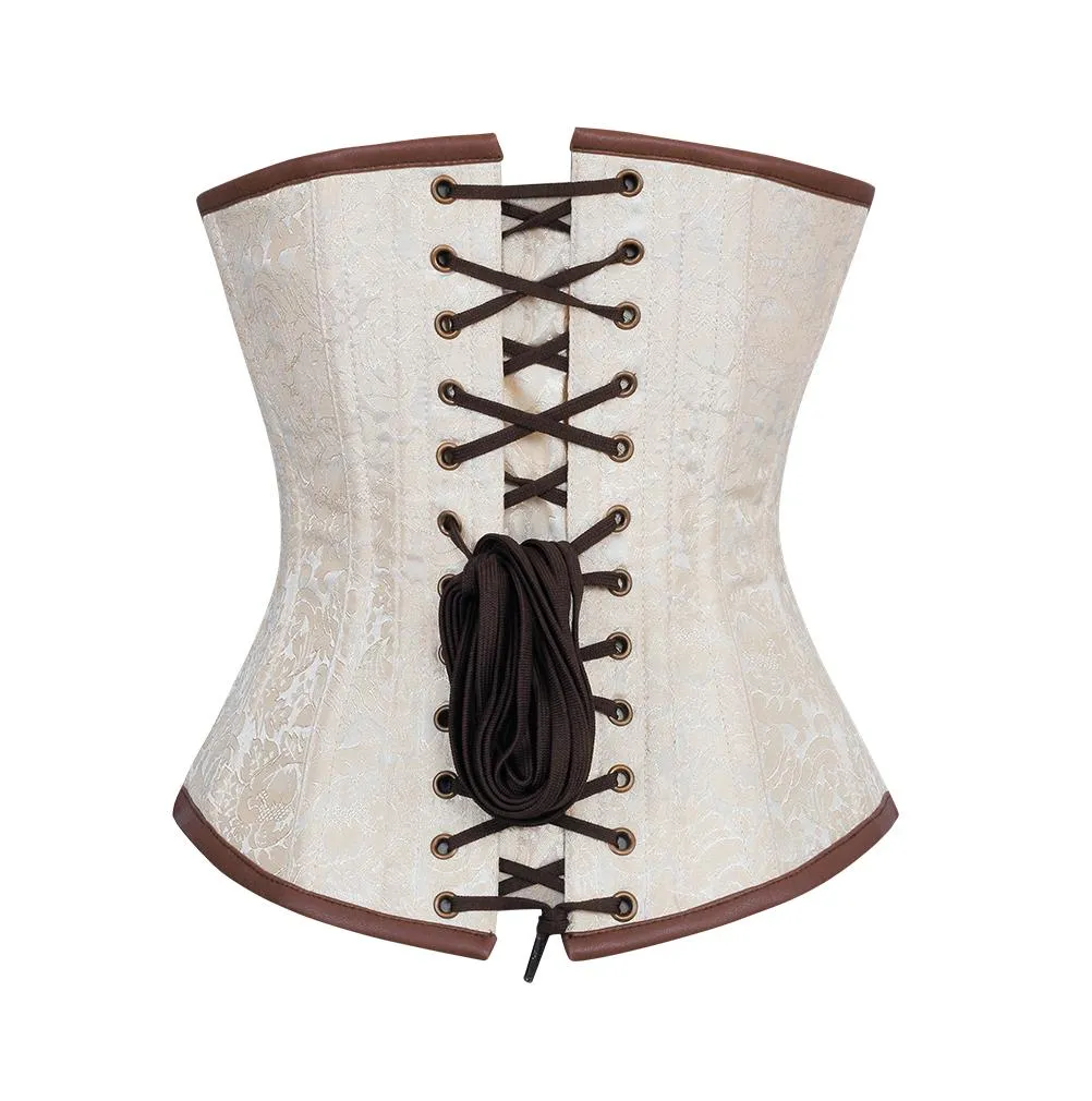 Barron Ivory Brocade Steampunk Underbust Corset