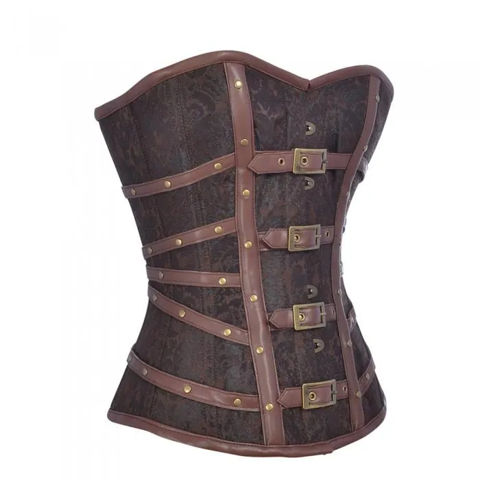 Benji Brown Steampunk Corset with Buckle Detail