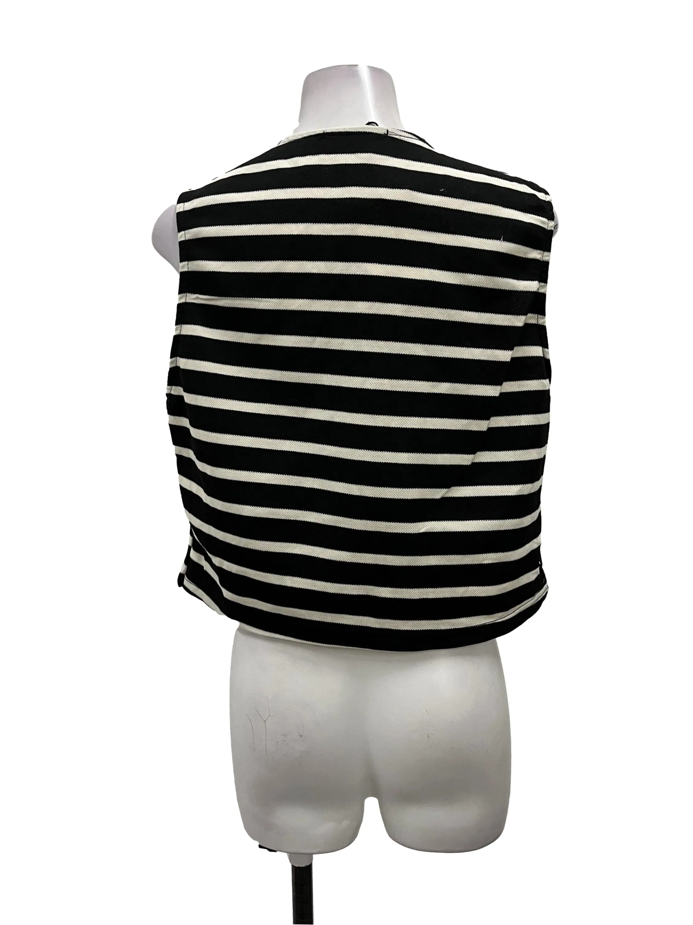 Black And White Striped Vest