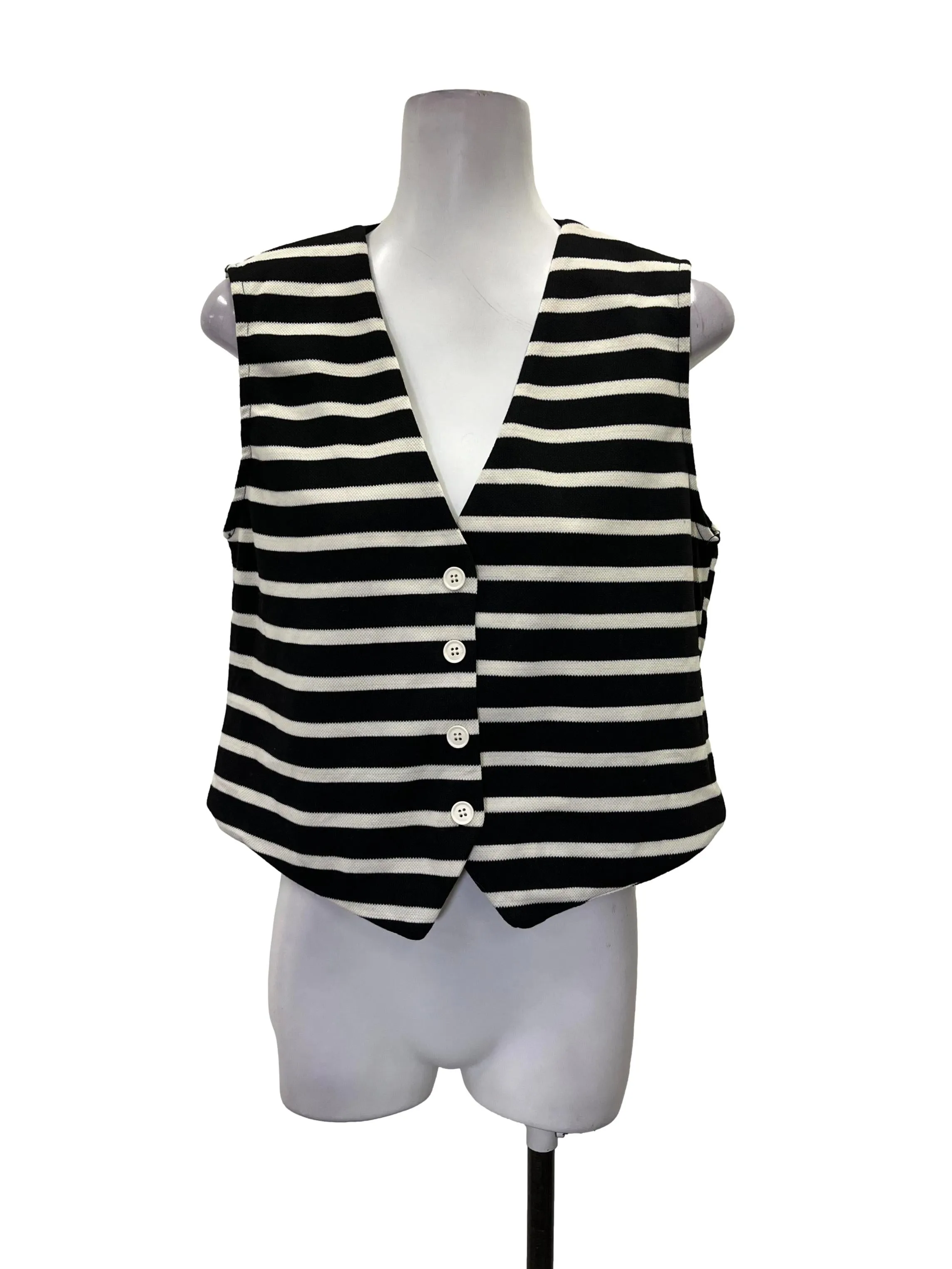 Black And White Striped Vest