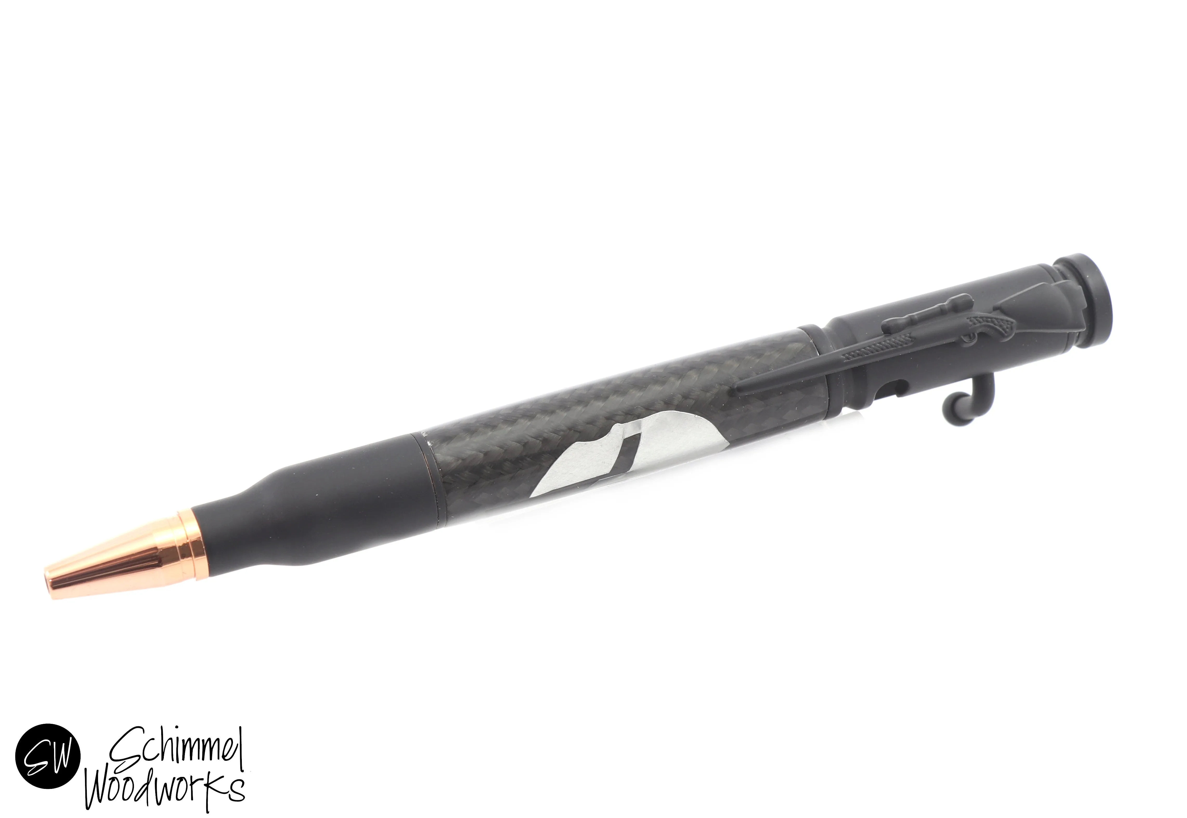 Black Carbon Fiber Bullet Pen