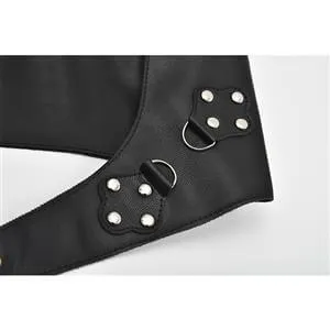 Black Steampunk Pleather Underbust Harness