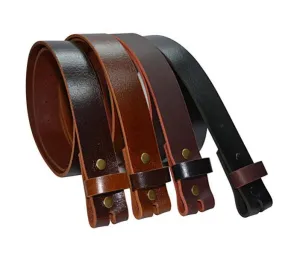 BLS34L - Toneka Made in USA Buffalo Leather Strap Snap On Belt for Buckle 34mm (1-3/8") wide
